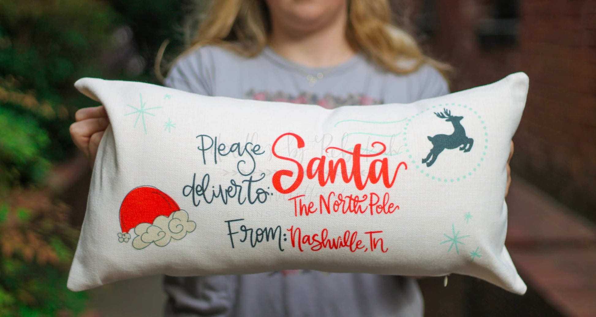 Please Deliver to Santa - Custom Town Lumbar Pillow - Pillow