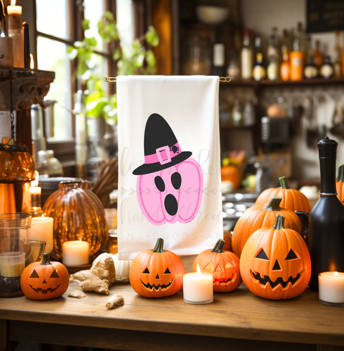Halloween Pumpkin Tea Towel - Tea Towels