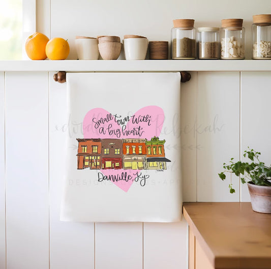 Small Town with a Big Heart Custom Town Tea Towel - Tea Towels