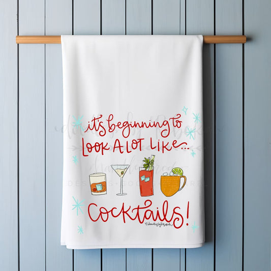 It’s Beginning to Look a lot Like Cocktails Tea Towel - Tea Towels