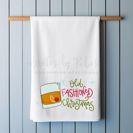 Old Fashioned Christmas Tea Towel - Tea Towels