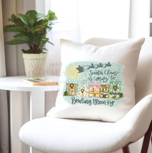 Santa Claus is Coming to Custom Town Square Pillow - Pillow