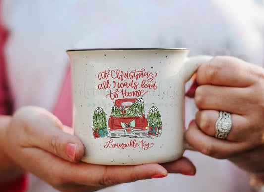 At Christmas All Roads Lead to Home Custom Town Mug - Coffee Mug