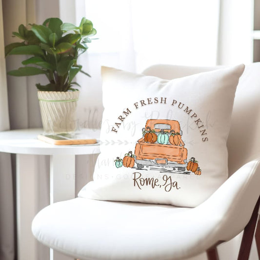 Farm Fresh Pumpkins Custom Town Square Pillow - Pillow