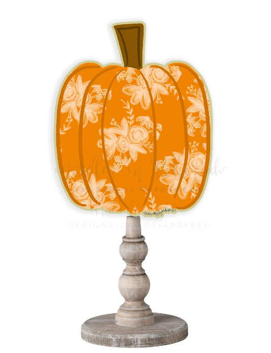 White Floral Pumpkin Topper/Attachment - Topper