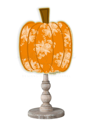 White Floral Pumpkin Doorhanger/Topper/Attachment - Door Hanger