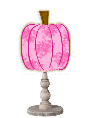 Pink Floral Pumpkin Doorhanger/Topper/Attachment - Door Hanger