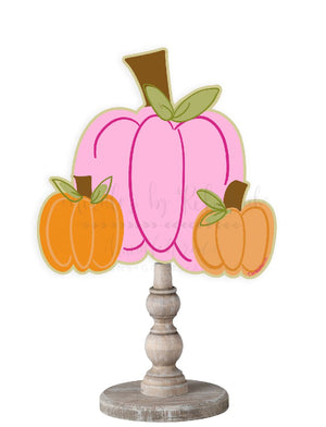 Pink Pumpkin Trio Doorhanger/Topper/Attachment - Door Hanger