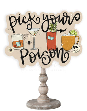 Pick Your Poison Cocktail Doorhanger/Topper/Attachment - Door Hanger