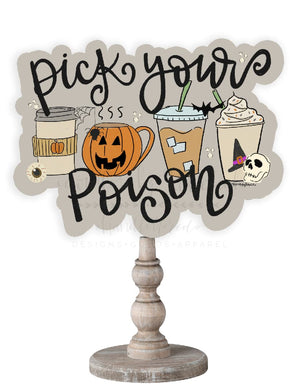 Pick Your Poison Coffee Doorhanger/Topper/Attachment - Door Hanger