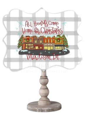 All Hearts Come Home for Christmas - Custom Town Doorhanger/Topper/Attachment - Door Hanger