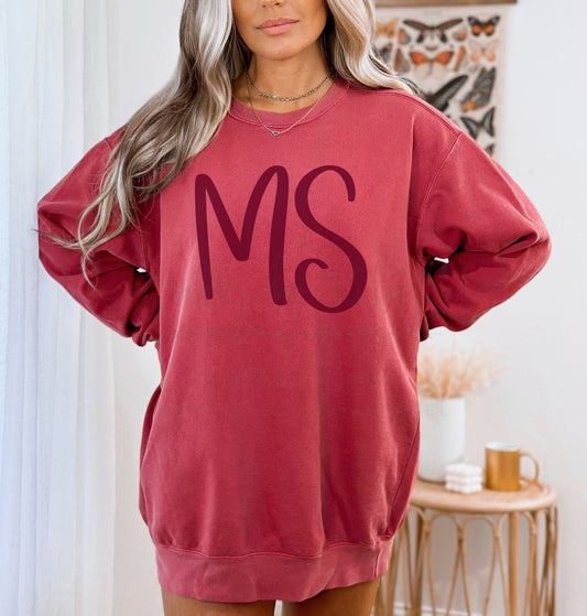 MS Red Sweatshirt & Tee