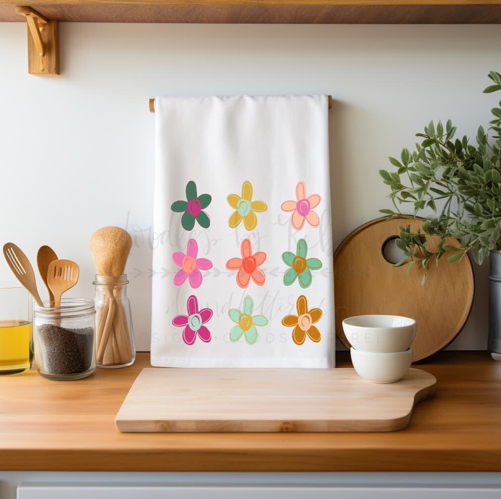 Flower Square Tea Towel - Tea Towels