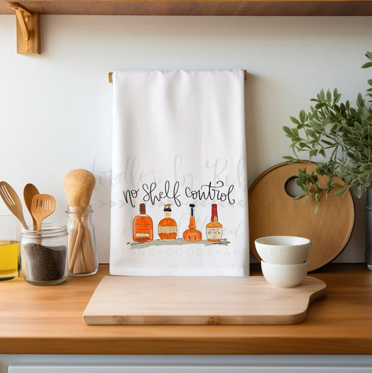 No Shelf Control Bourbon Tea Towel - Tea Towels