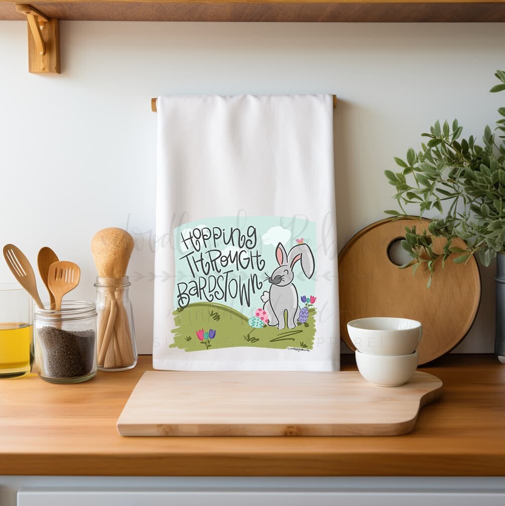 Hopping Through *Custom Town* Tea Towel - Tea Towels