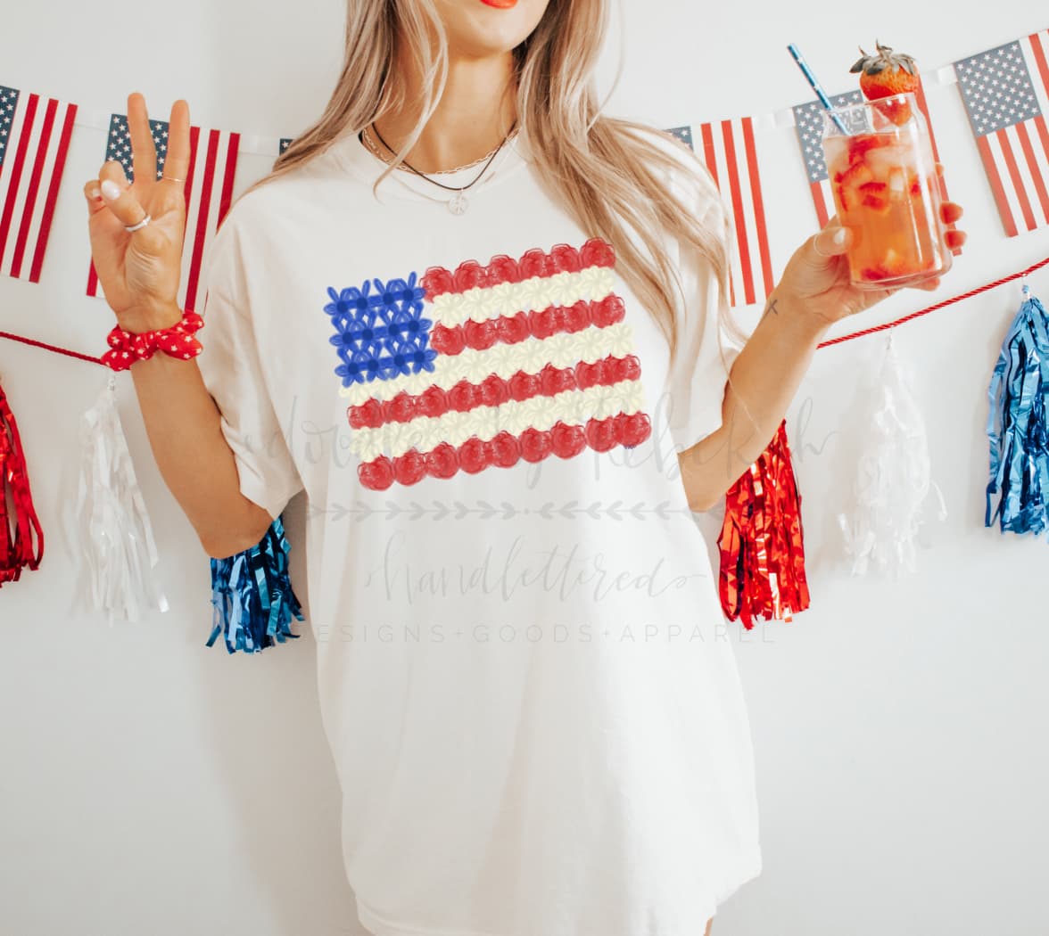 Flowers and Flag Tee - Tees