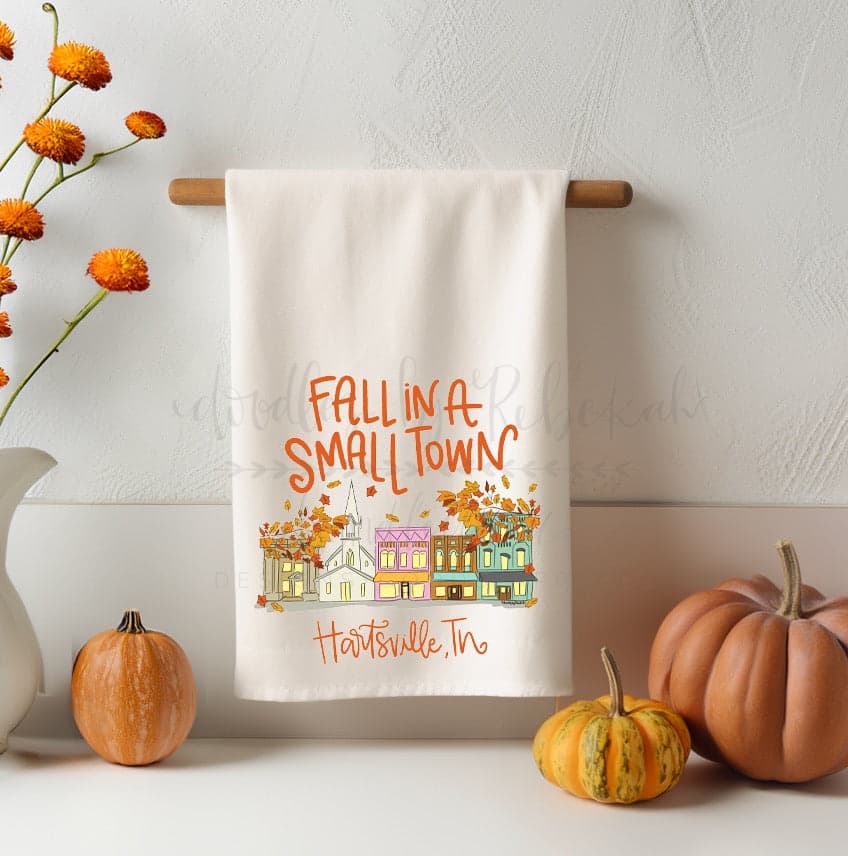 Fall In A Small Town Tea Towel (Custom) - Tea Towels