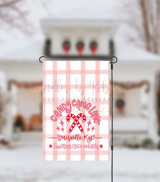 Candy Cane Lane Garden Flag (Custom) - Garden Flag