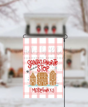 Santa’s Favorite Stop Garden Flag (Custom) - Garden Flag