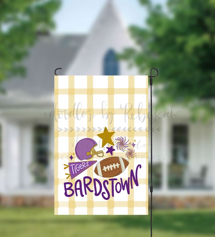 Bardstown Tigers Plaid Garden Flag - Garden Flag