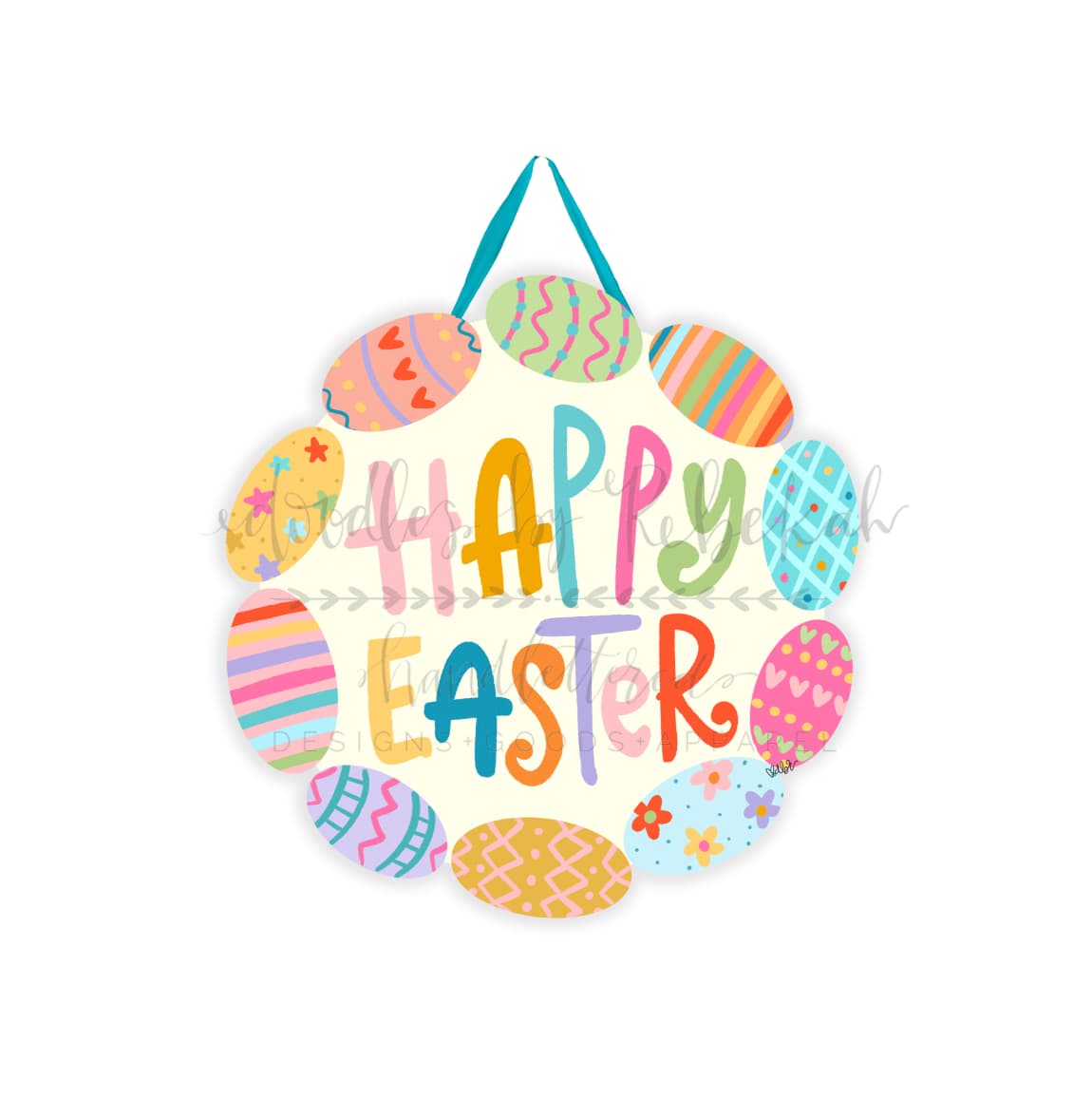 Happy Easter Egg Wreath Doorhanger - Door Hanger