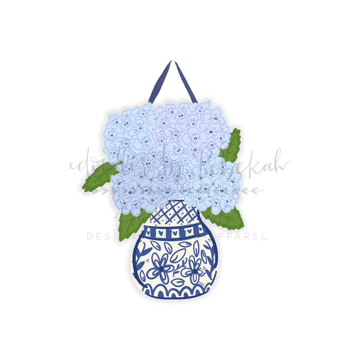 Blue Hydrangea Doorhanger - Door Hanger