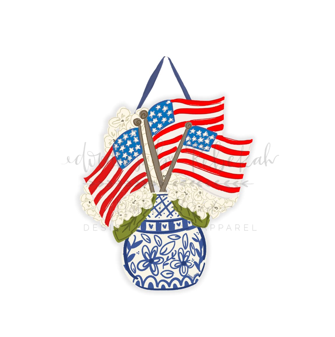 Chinoiserie Flags Doorhanger - Door Hanger