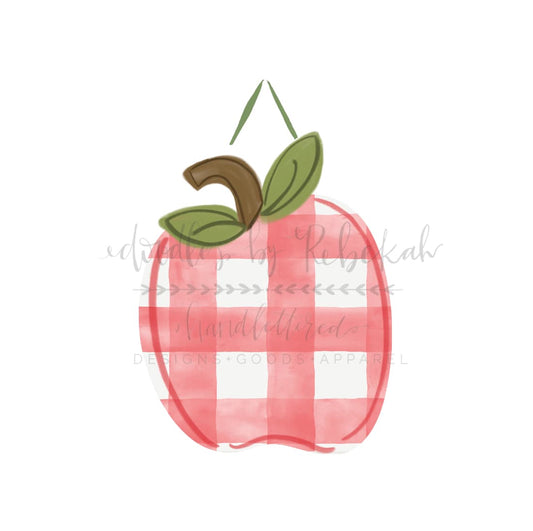 Gingham Apple Doorhanger - Door Hanger