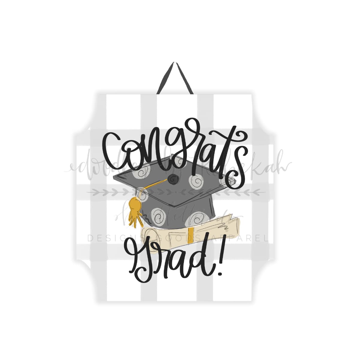 Congrats Grad Square Doorhanger - Door Hanger