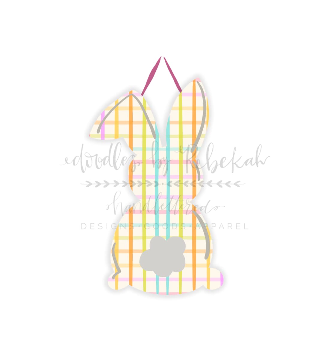 Gingham Bunny Doorhanger - Door Hanger