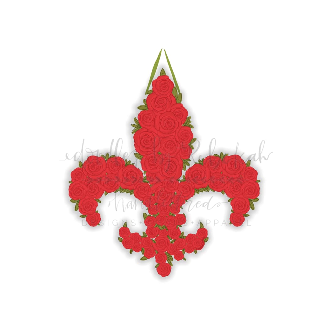 Rose Fleur De Lis Doorhanger - Door Hanger