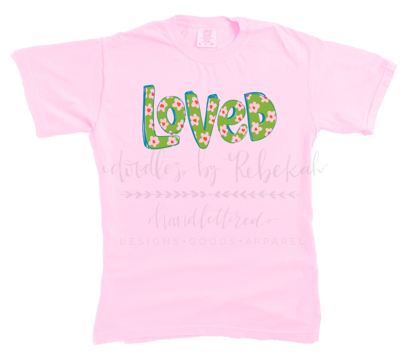 Green Floral Loved Tee - Tees