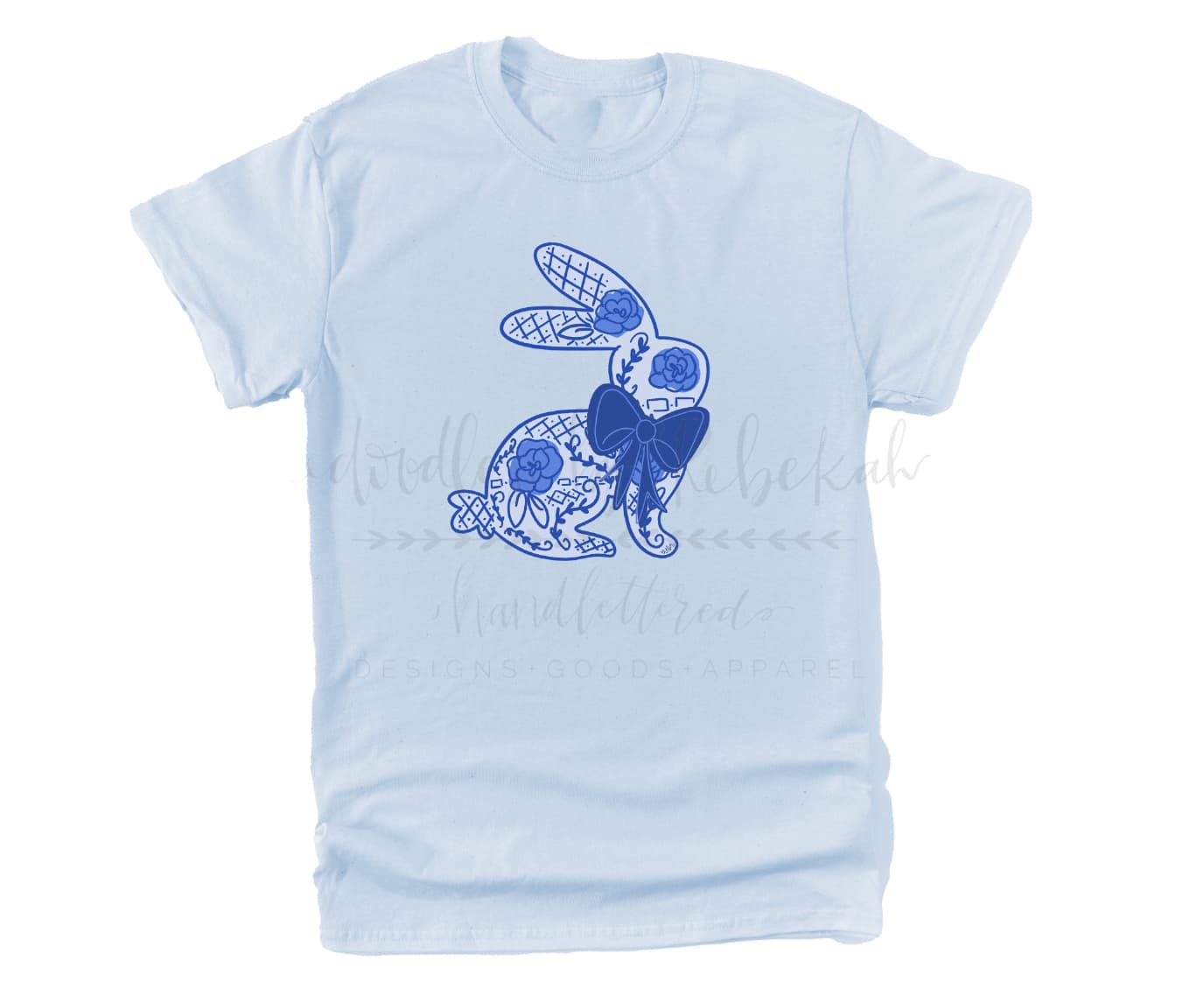 Blue Bunny Bow Tee - Tees