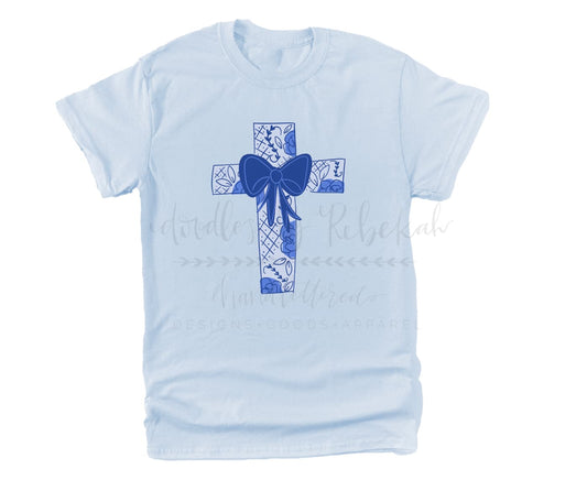 Blue Cross Bow Tee - Tees