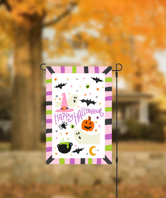 Happy Halloween Icons Garden Flag
