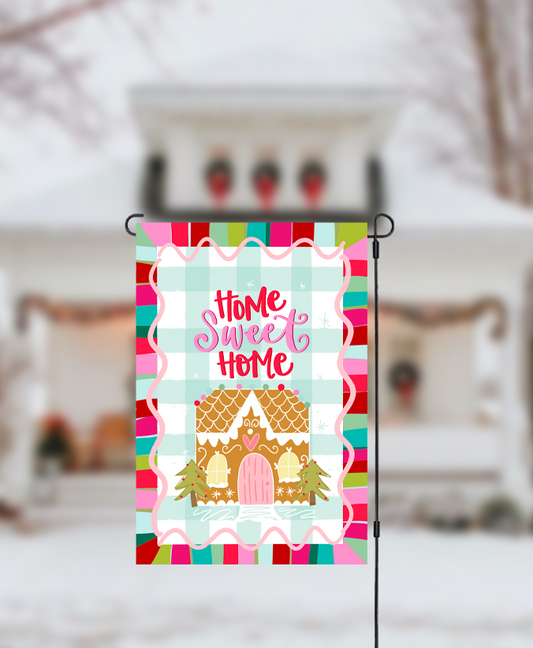 Home Sweet Home Gingerbread Garden Flag