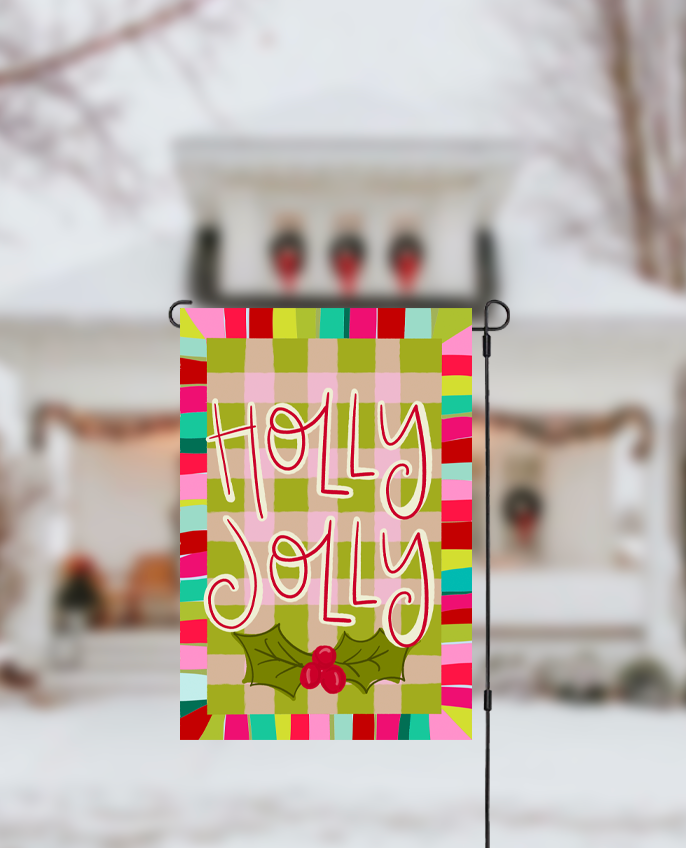 Holly Jolly Jewel Tone Garden Flag