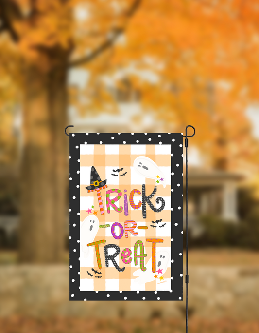 Trick or Treat with Ghosts Garden Flag