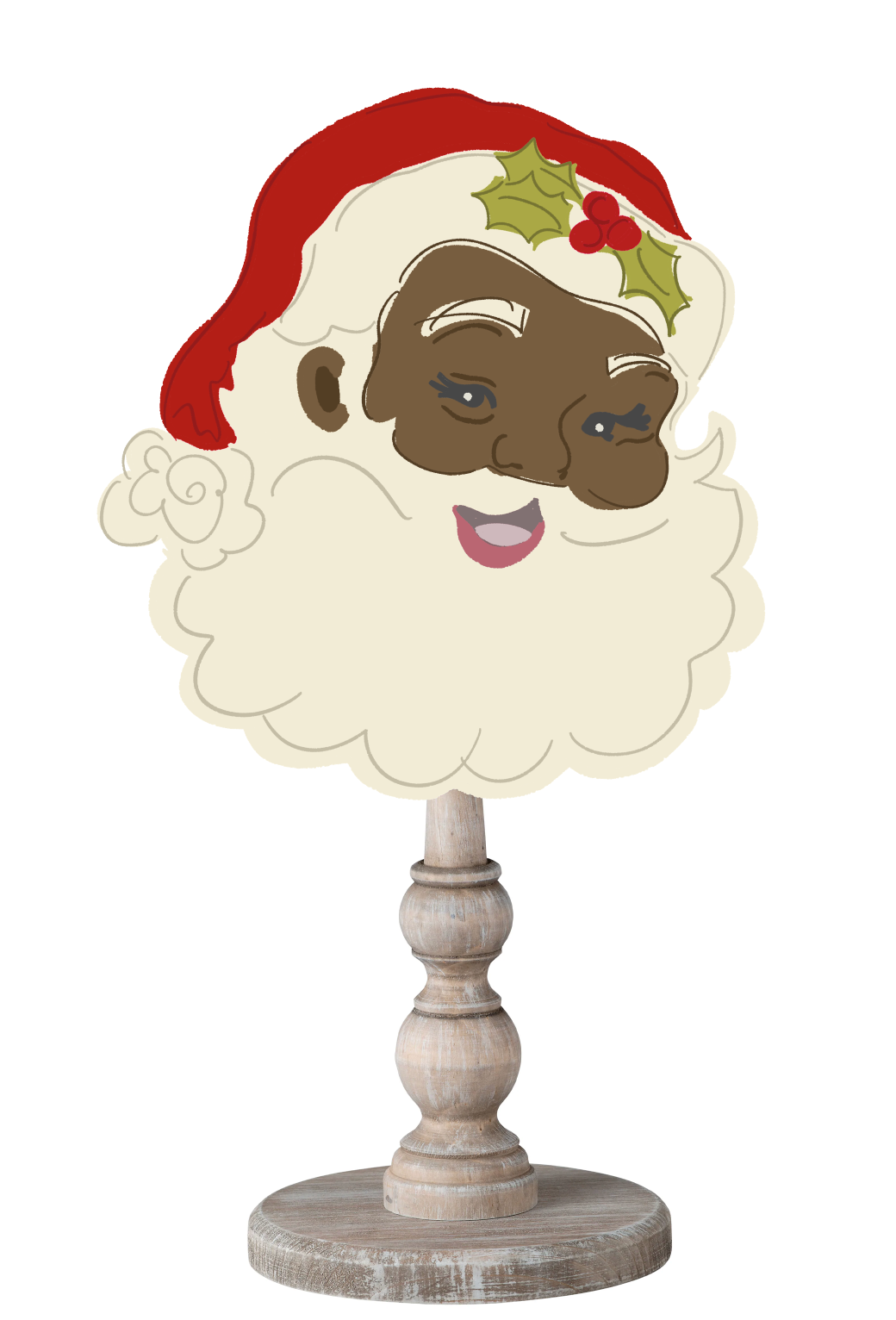 Dark Skin Tone Jolliest Santa Topper