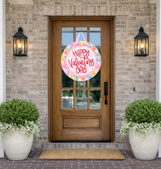 Happy Valentine's Day Circle Doorhanger