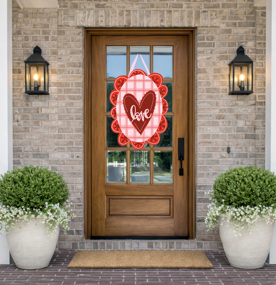 Scalloped Love Heart Doorhanger