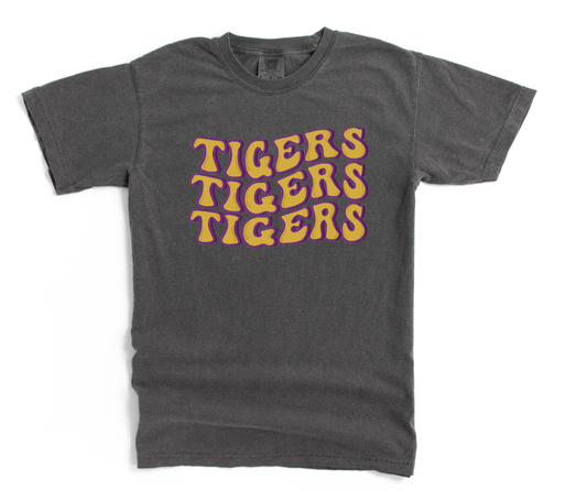 Tigers Tigers Tigers- Purple & Gold Pepper Tee