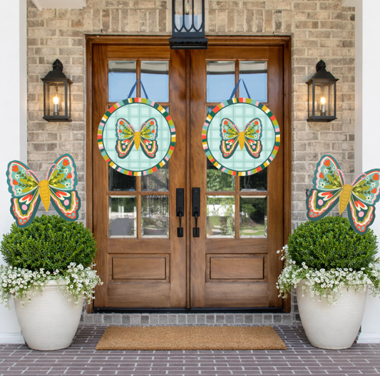 Spring Butterfly 24 inch Potted Plant Stake