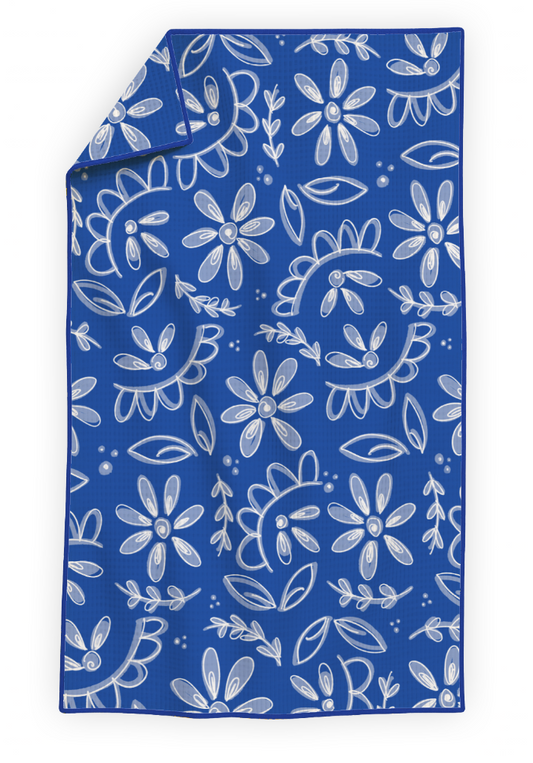 Chinoiserie- Microfiber Waffle Weave Tea Towel