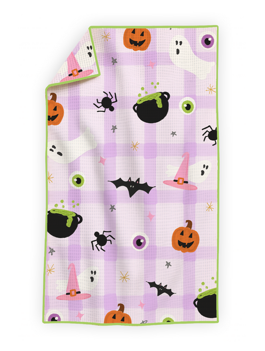 Halloween Icons- Microfiber Waffle Weave Tea Towel