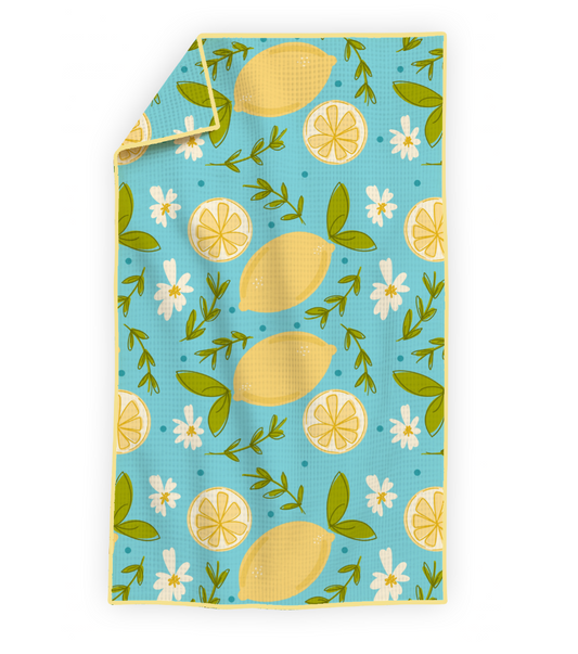 Lemon- Microfiber Waffle Weave Tea Towel