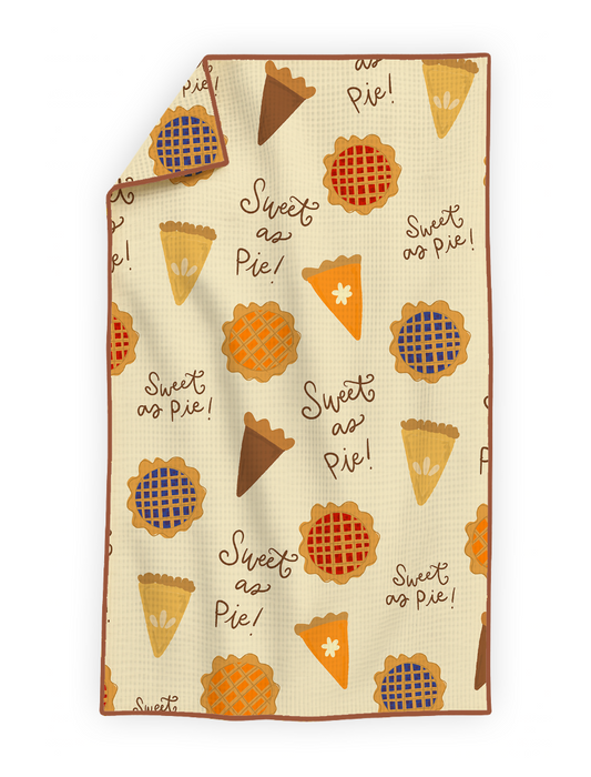 Sweet as Pie- Microfiber Waffle Weave Tea Towel