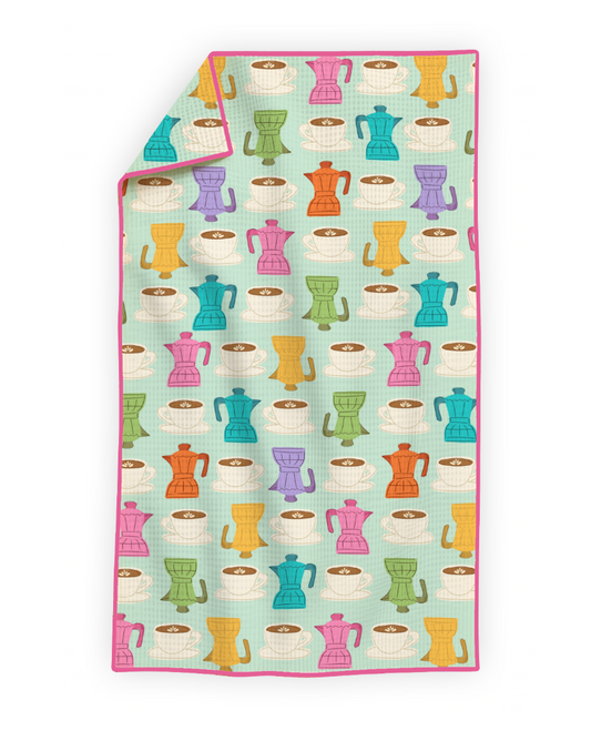 Coffee- Microfiber Waffle Weave Tea Towel