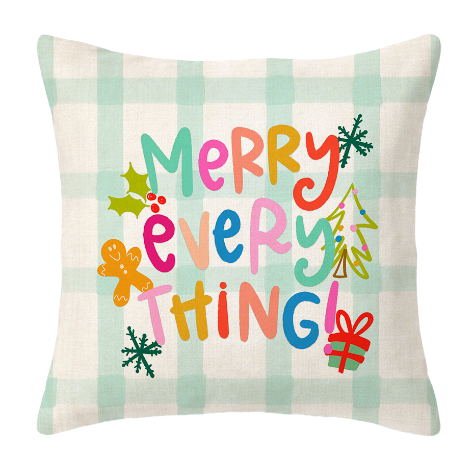 Merry Everything- Colorful Pillow