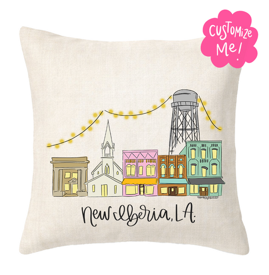 Everyday Hometown Custom Name Pillow